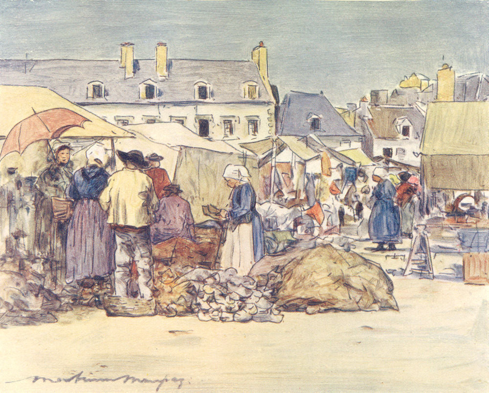 CÔTES-D'ARMOR BRITTANY BRETAGNE. A sabot stall 1905 old antique print picture